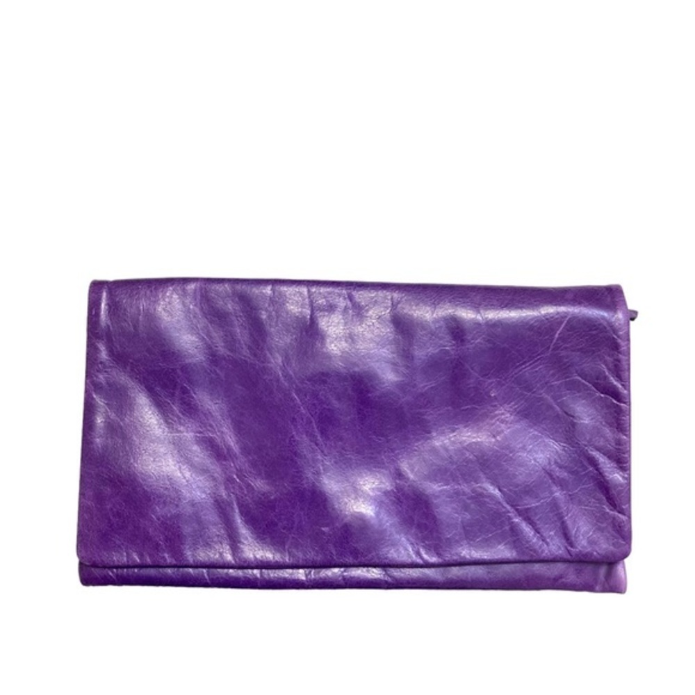 Abro purple leather large clutch bag